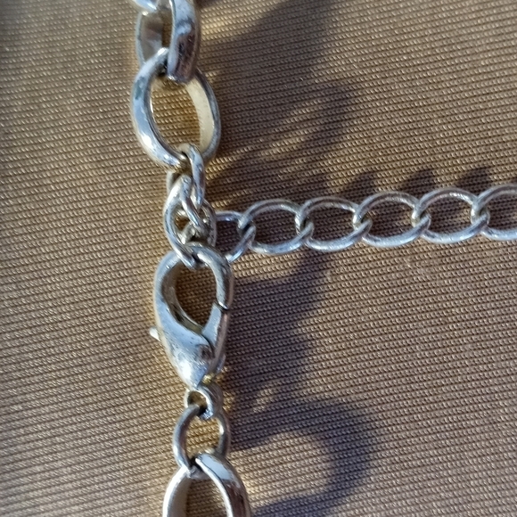 Silvertone heart and faux diamond multiple pendants 18 inch chain - Picture 6 of 6